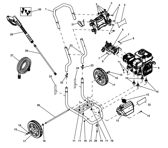 Generac 3100-PSI 2.4-GPM Gas Pressure Washer with Variable PSI Gun